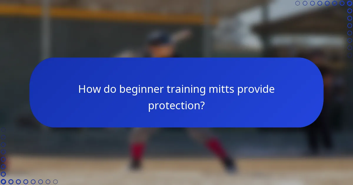 How do beginner training mitts provide protection?