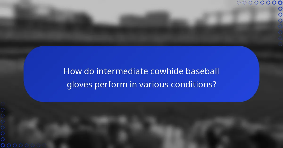 How do intermediate cowhide baseball gloves perform in various conditions?