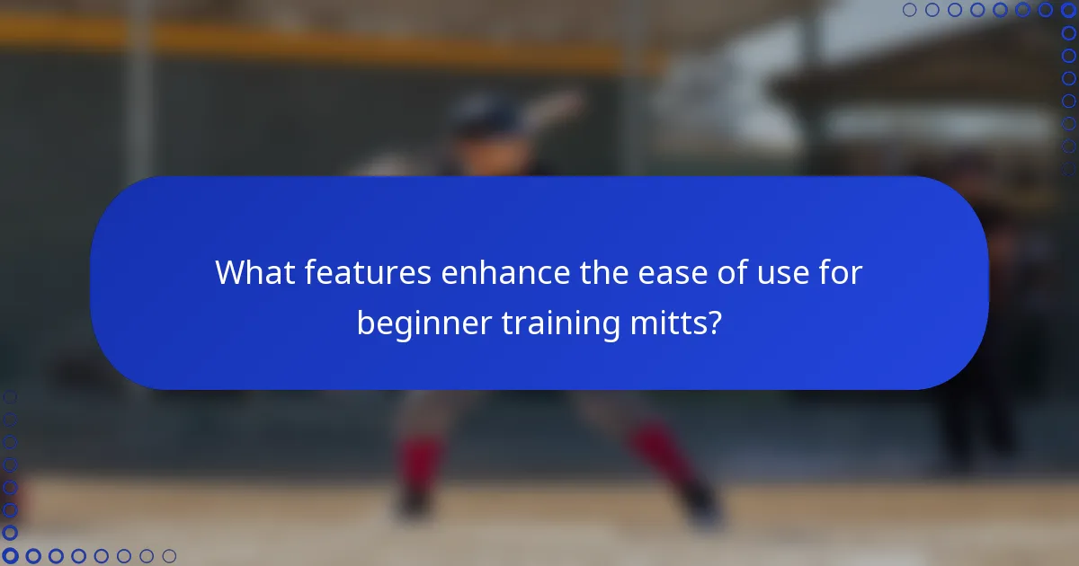 What features enhance the ease of use for beginner training mitts?