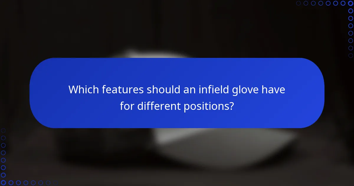 Which features should an infield glove have for different positions?